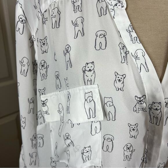 Torrid Harper Georgette Dog Print Blouse - Picture 5 of 6